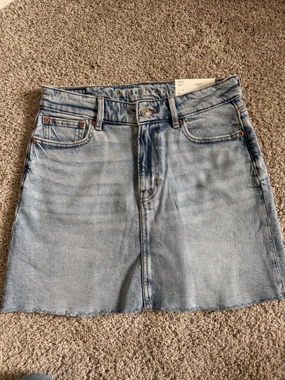 American Eagle Outfitters Light Wash Denim Mini Skirt